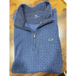 Vineyard Vines Pullover Blue  Anchor  1/4 Zipper Hoodie Mens Large